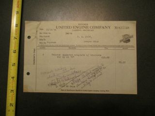 United Engine Company Lansing Michigan 1918 Letterhead 278