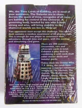 1996 Dr Doctor Who Collectable Trading Card Game 60 Card Starter Deck 2