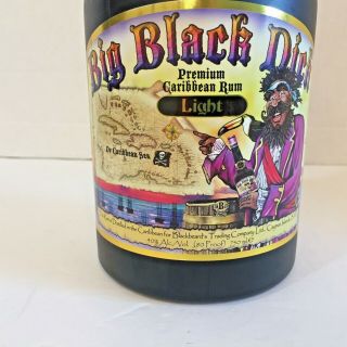 Empty Big Black Dick Premium Light Caribbean Rum Bottle Cayman Island 750 Ml