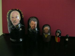 Star Trek.  Nesting Dolls Set Hand Crafted On Wood In Russia