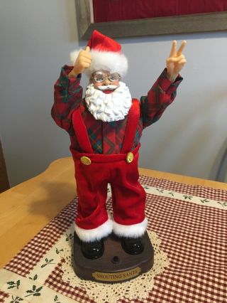 Kmart Trim A Home Shouting Santa Dancing & Singing Shout 14” Tall