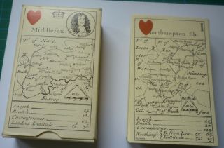 MORDEN ' S 1676 ENGLISH & WELSH COUNTY MAPS PLAYING CARDS by HARRY MARGARY 1972 Un 2