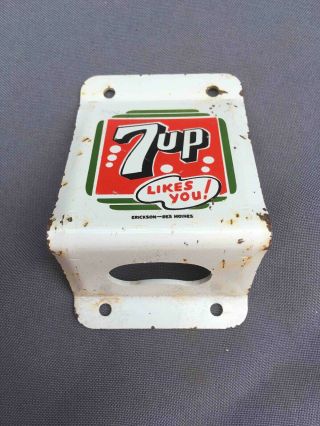 Old 7up Seven Up Soda Likes You Painted Wall Mount Advertising Bottle Opener