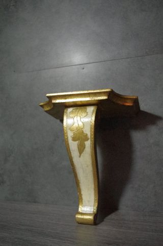 Italian Gilt Gold Wooden Wood Florentine Wall Shelf Sconce For Statue