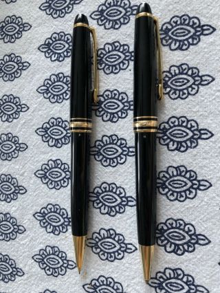 Vintage Montblanc Meisterstuck Black Ball Point Pen And Pencil Set - Gently