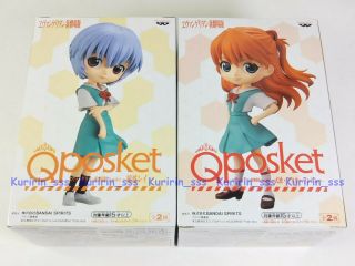 Set 2 Evangelion Q Posket Qposket Rei Ayanami,  Asuka Langley Figure B Color