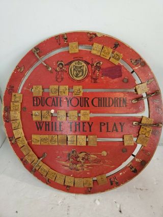 Vintage The Fox Educational Board For Good Boys And Girls 100,  Years Old