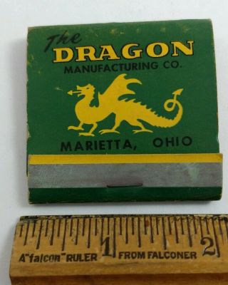 Vintage The Dragon Manufacturing Co,  Marietta,  Ohio Matchbook Oil Industry 3