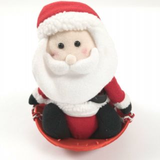 Holiday Time Animated Santa Rocking In Saucer Sings Sleigh Ride See Video
