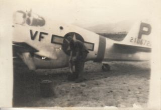 Wwii Snapshot Photo Aaf 52nd Fighter Group P - 51 Mustang Italy 27