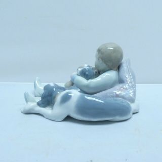LLADRO Hand Made in Spain Daisa 1987 1535 Sweet Dreams Boy and Dogs Figurine 7 