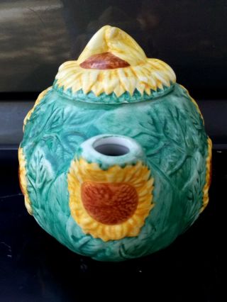 Sunflower Teapot Ceramic With Sunflower Lid