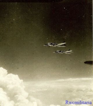 Org.  Photo: Aerial View B - 17 Bombers On Mission Over Schwerte,  Germany 1944