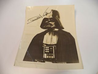 Vintage “darth Vader Signed” Black And White Photo Print " Poor "
