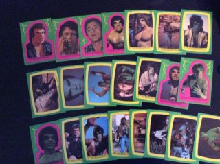 Incredible Hulk 1979 79 Vintage Topps Sticker Set Of 22 Stickers Nrmt