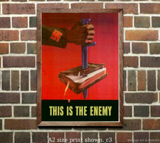 U.  S.  World War Ii Propaganda Poster This Is The Enemy 2 Vintage Wwii Art Print