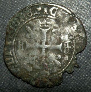 Medieval Silver Coin 1100 - 1300ad Crusader Cross Templar France Ancient Crown R