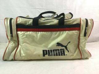 Vintage Beige Black Red Puma Boris Becker Duffle Gym Bag Tennis