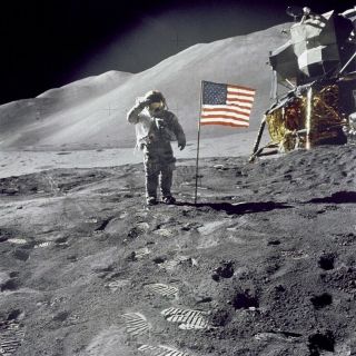 Astronaut David R.  Scott Gives Salute Moonwalk Evas Apollo 15 24x24 Photograph