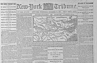 North Carolina Military Map 1862 Newspaper / Battle Of Fredericksburg
