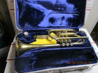 O141) Vintage Silvertone Trumpet In Case W/mouthpiece Usa Sn169402