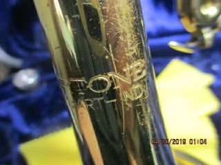 o141) Vintage Silvertone Trumpet In Case W/Mouthpiece USA SN169402 3