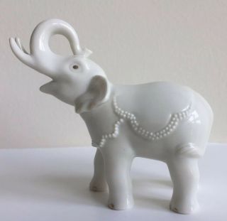 Lenox White Porcelain Elephant With Gold Accent Small 3,  5” H