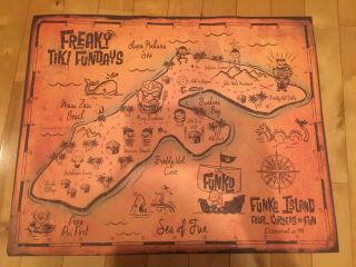 Sdcc Funko Freaky Tiki Fundays 2019 Freddy Treasure Map Poster