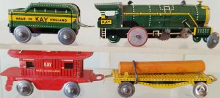 Kay Wind Up Tin Lithograph Train Version of Ranger Steel Products Set LNOB 1950 3