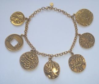 Mma Metropolitan Museum Art Coins Of The Ancient World Brass/gold Charm Bracelet
