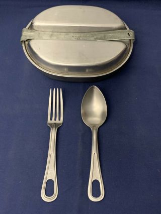 Vintage Ww2 Us Army Military Mess Kit 1944 Camping Pan M.  A.  Company