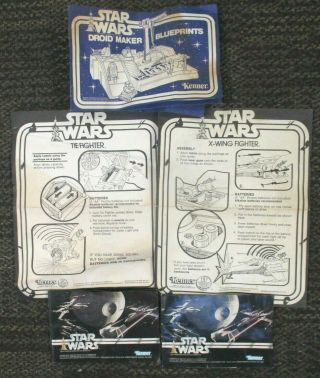 1977 Star Wars Kenner Catalogs X - Wing & Tie Fighter Instructions Droid Blueprint