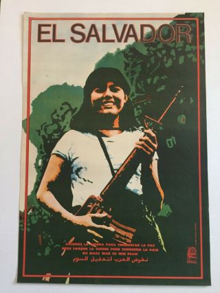 1984 Political Poster.  Ospaaal Solidarity Propaganda.  El Salvador Woman