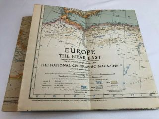 Wwii Ww2 Us U.  S.  1943 National Geographic Map,  Europe And The Near East,  Military