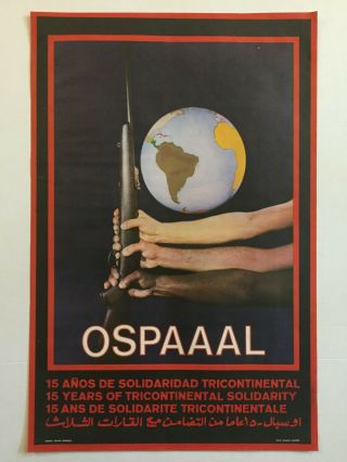 1981 Political Poster.  Ospaaal Cuban Propaganda.  Cold War Art.  Races