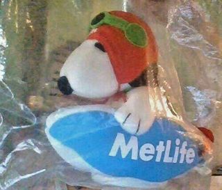 Vintage Snoopy Metlife Flying Ace Pilot In Metlife Blimp - Rare