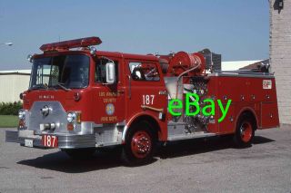 Fire Truck Photo Los Angeles Co.  Ex - Pomona Mack Cf Engine Apparatus Madderom