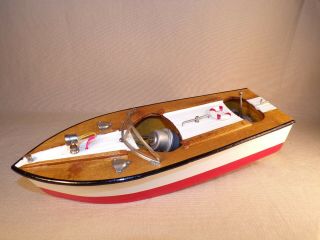 Vintage Wooden Boat Chris Craft Craft Style Model Speed Boat Battery Power