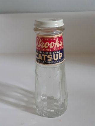 Brooks Old Catsup,  1948,  8 Oz 4.  5 In Ht,  G.  S Suppiger Co.  St Louis Mo