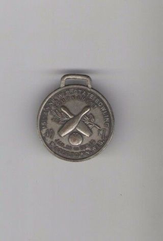 1917 Bowling Vintage Pocket Watch Fob Watertown Wisconsin State Tournament