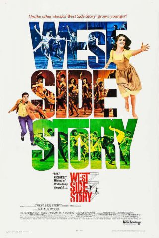 1961 West Side Story Vintage Drama Movie Poster Print Style B 54x36 9mil Paper