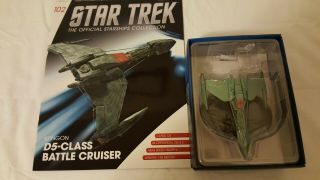 Eaglemoss Issue 102 Klingon D - 5 Class Battle Cruiser With Book