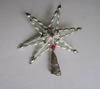 Antique Czechoslovakia Glass Beaded Star Christmas Tree Topper