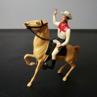 Vintage 1960s Hartland Cowboy Mini Series Roy Rogers With Hat & Horse Trigger