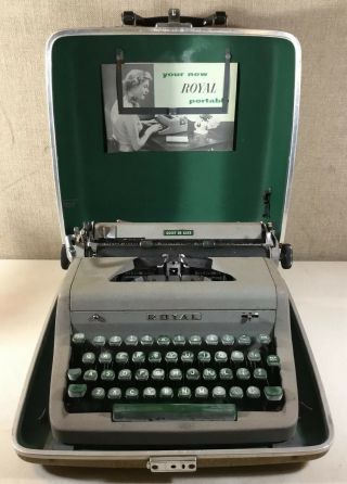 Vintage 1950s Royal Quiet Deluxe Portable Typewriter -