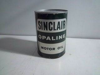 Vintage Sinclair Opaline Motor Oil Quart Can,  Gas Station Tin