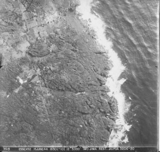 Us Navy Wwii June 15 1944 Iwo Jima Aerial Recon 9x9 Photo 103 Rugged Coastline