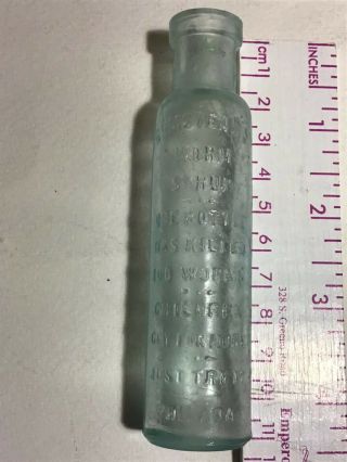 Vintage Bumsted’s Worm Syrup Sample Bottle Dr.  Kilmer’s Swamp Root Kidney Cure