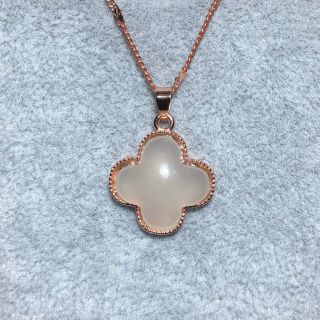 Chinese S925 Silver & Ice Agate Handwork Four Leaf Clover Shape Necklace Pendant