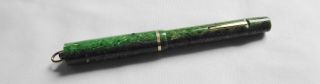 Vintage Green Marbled & White Speckled Sheaffer Ring Top Fountian 4 1/2 "